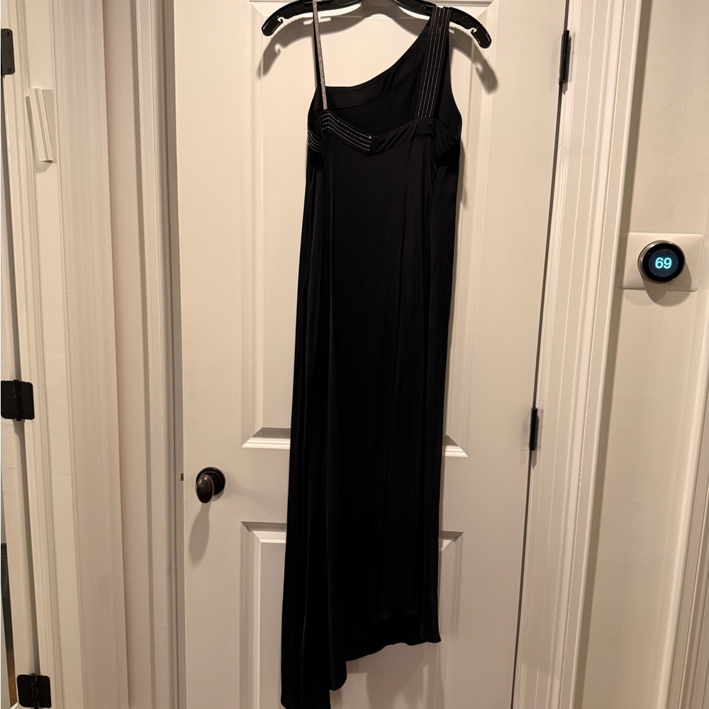 Peserico Black One-Shoulder Gown